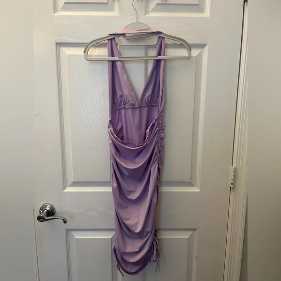 ! Princess Polly PENELOPE DRAWSTRING MINI DRESS LILAC sz 8 - Picture 5 of 6